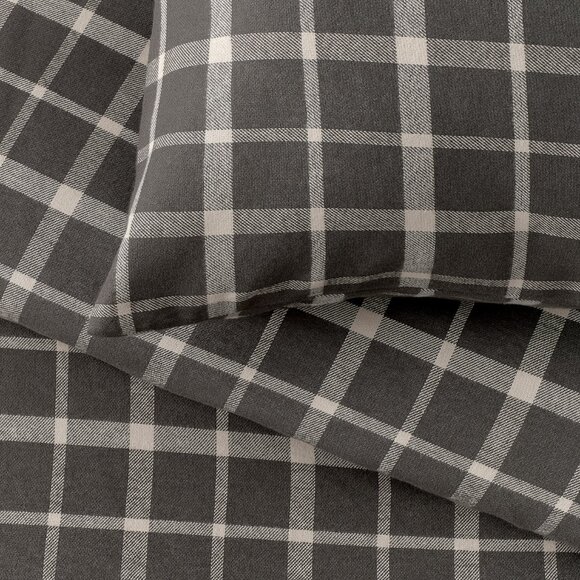 IKEA STRUTBRAKEN King Duvet Cover and Pillowcase(s) Cotton Gray Check - Picture 6 of 8